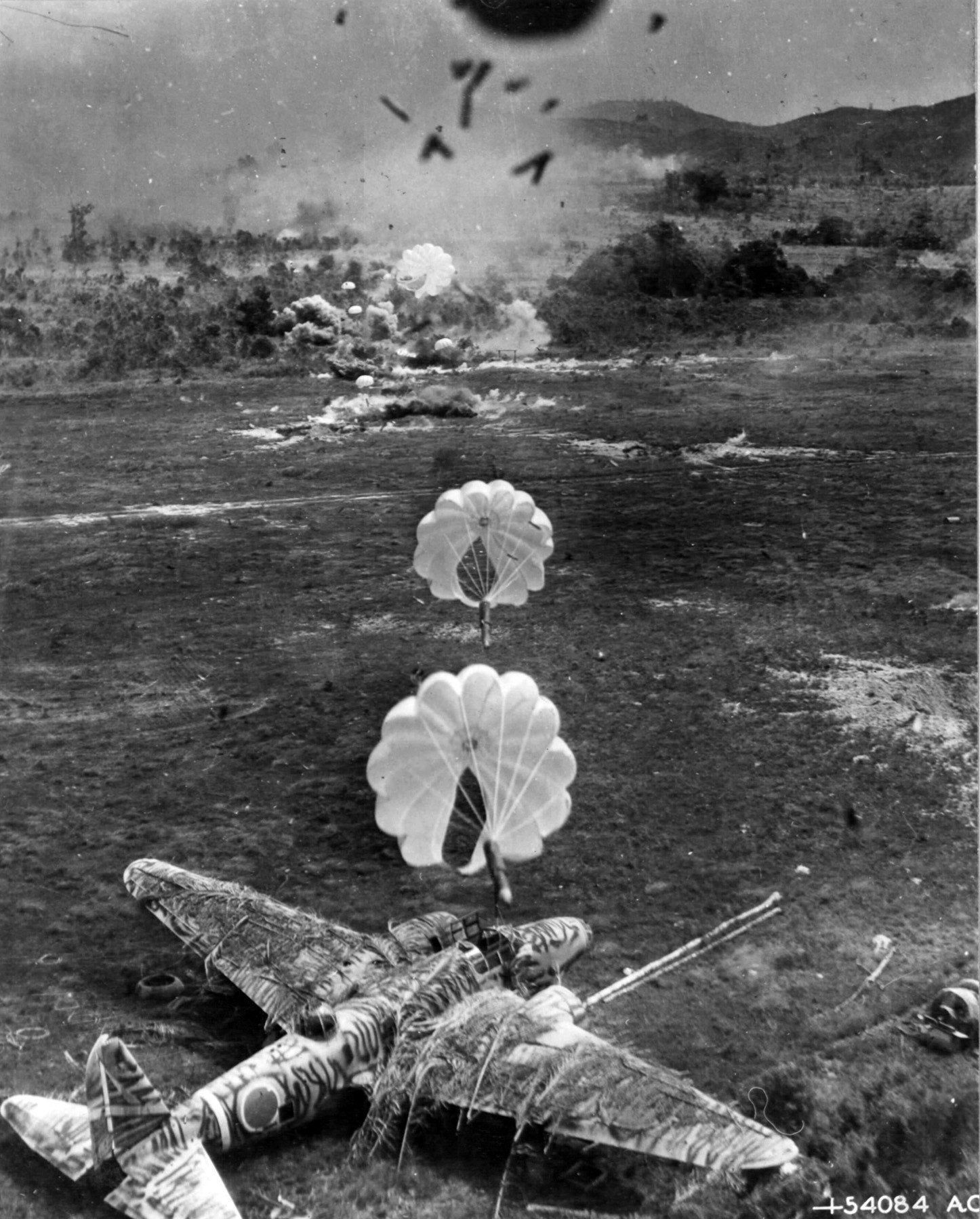 American A-20 Havoc aircraft during a bomber run against a Japanese airfield, 1943~1945.jpg