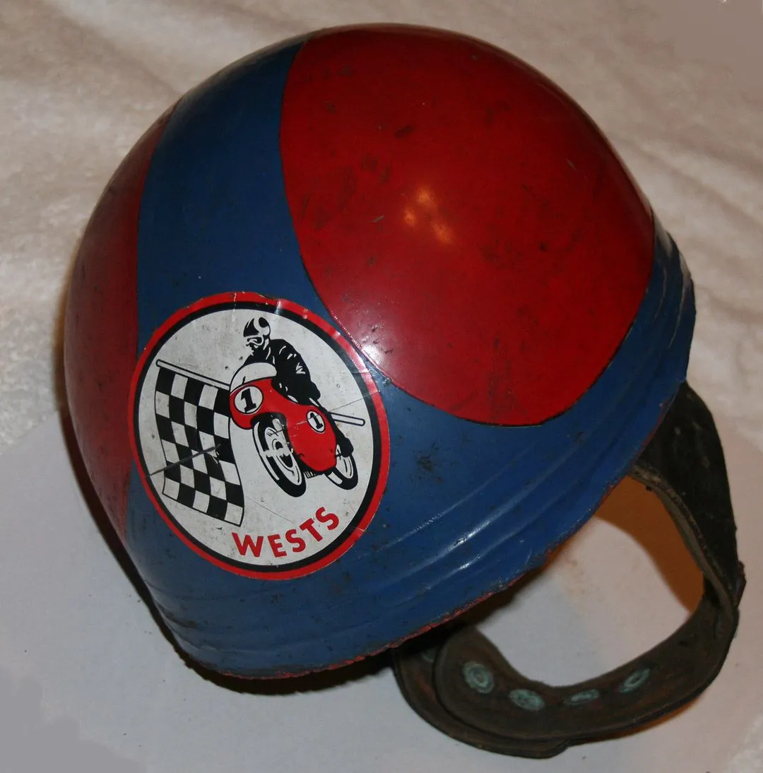 Cromwell pudding basin helmet, Wests logo.webp