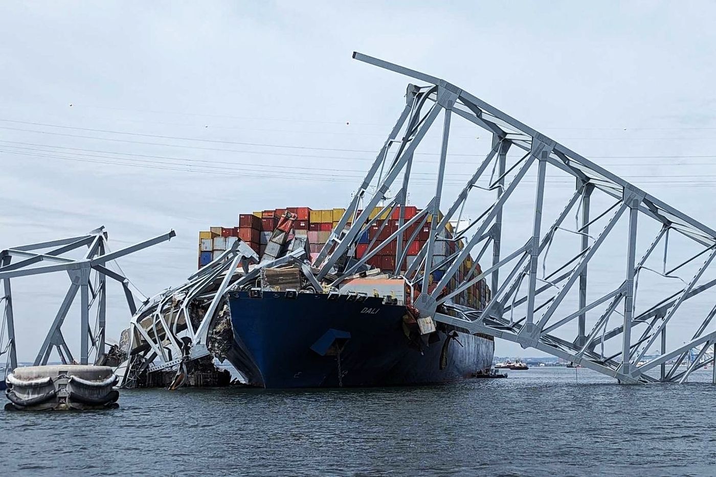 DH - Baltimores Key Bridge hit by cargo ship Dali collapses 3 - Baltimore, USA Mar 25 2024.jpg