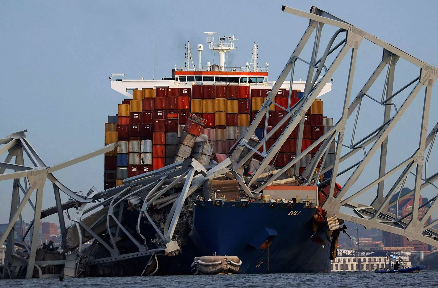 DH - Baltimores Key Bridge hit by cargo ship Dali collapses 4 - Baltimore, USA Mar 25 2024.jpg