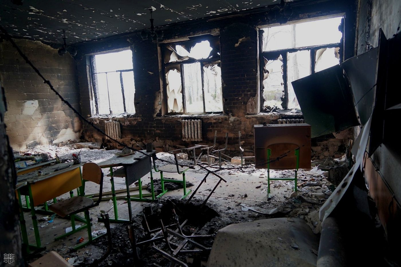 DH - Ukraine~Russia conflict - 1764 - Bombed out school - Bohdanivka near Kyiv - early 2023.jpg