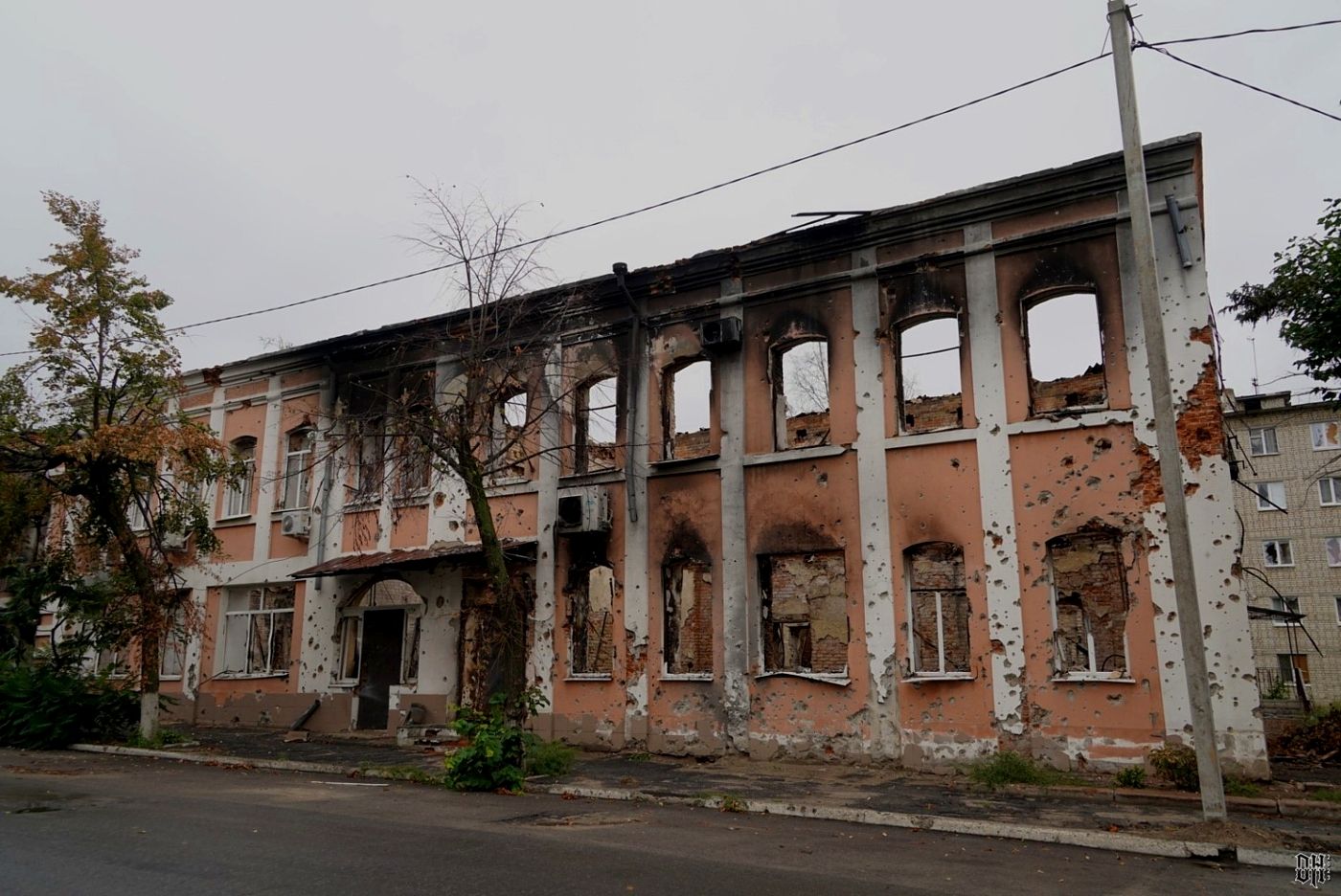 DH - Ukraine~Russia conflict - 1769 - Bombed out school - Bohdanivka near Kyiv - early 2023.jpg
