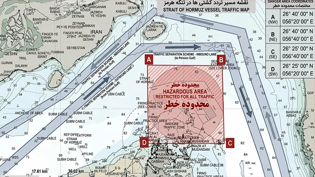 Iran has issued formal notice of the transit routes for approved ships to enter and exit the ...webp
