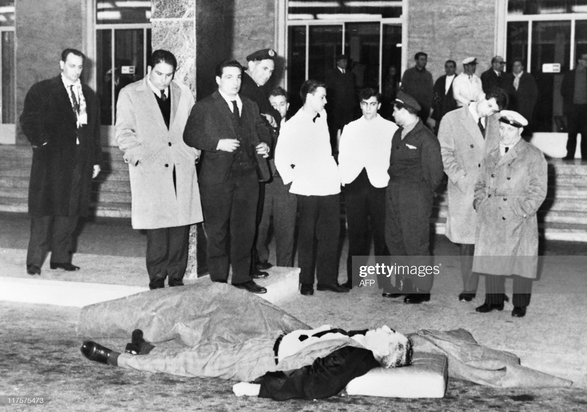 Picture released on January 26, 1962 of Italian born ganster Charles LuckyLuciano lying dead a...jpg