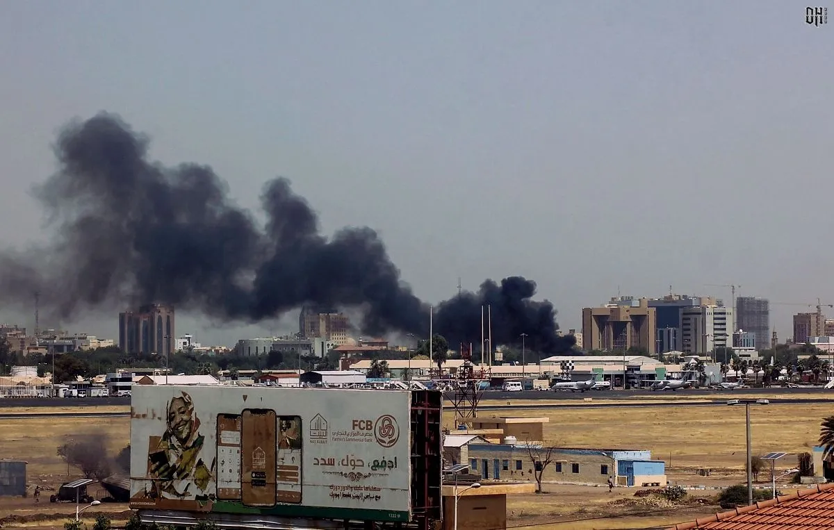 Sudan conflict 2 - smoke billowing from the Khartoum airport - Sudan - Apr 15 2023.webp