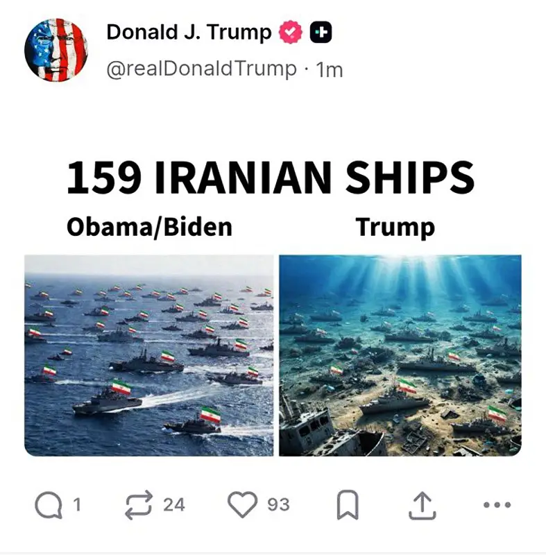Trump, 159 Iranian ships - Obama vs him, May 9-10 2026.webp