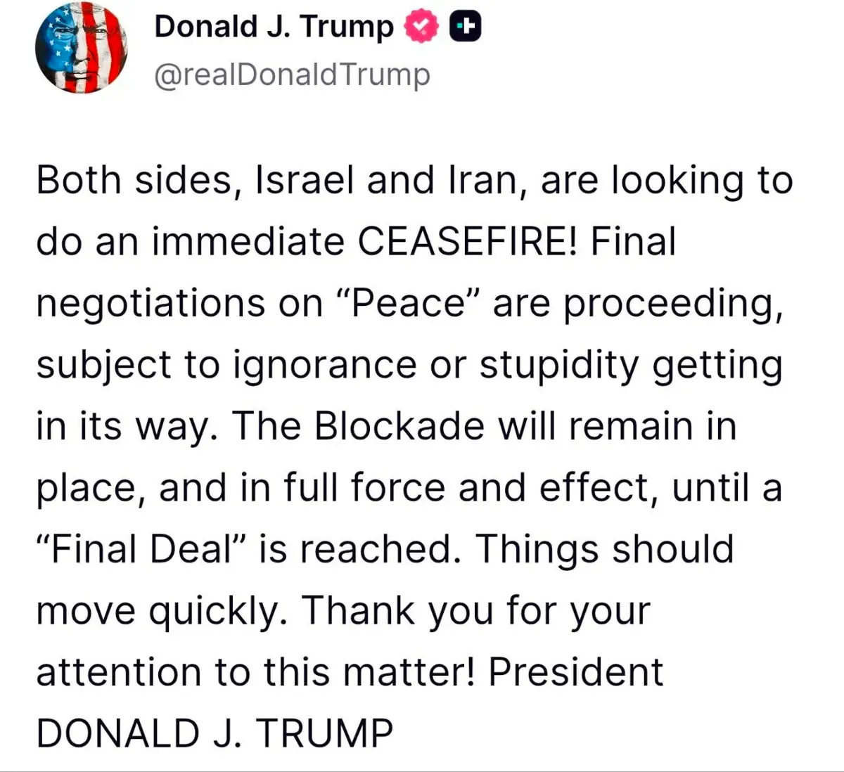 Trump, both sides are looking for a deal, June 11 2026.webp