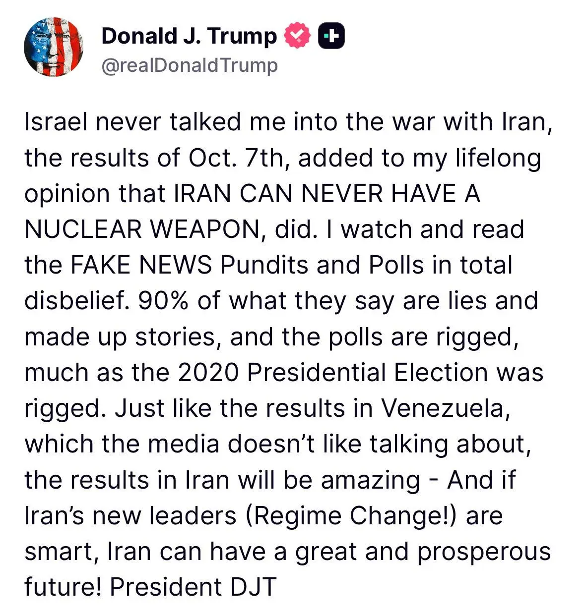 Trump, never talking into war by Israel, elections rigged, usual shit, abt Apr 18 2026.webp