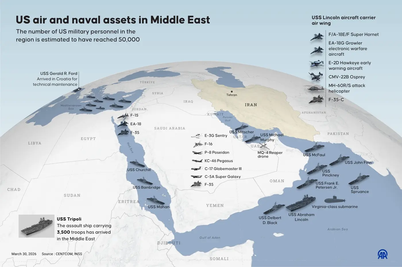 US military assets in the Middle East, Apr 1 2026.webp